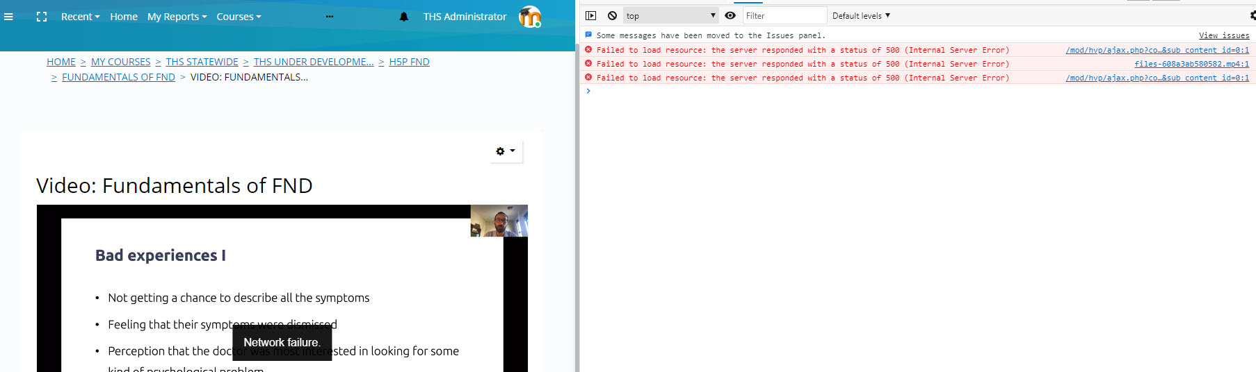 Network failure problem H5P